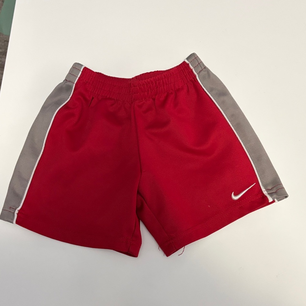 Nike Kids Red and Gray Athletic Shorts